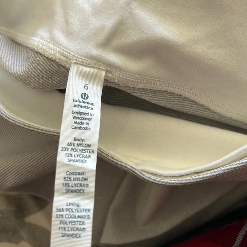 Lululemon Gray & White Striped Legging Size 6 NWOT